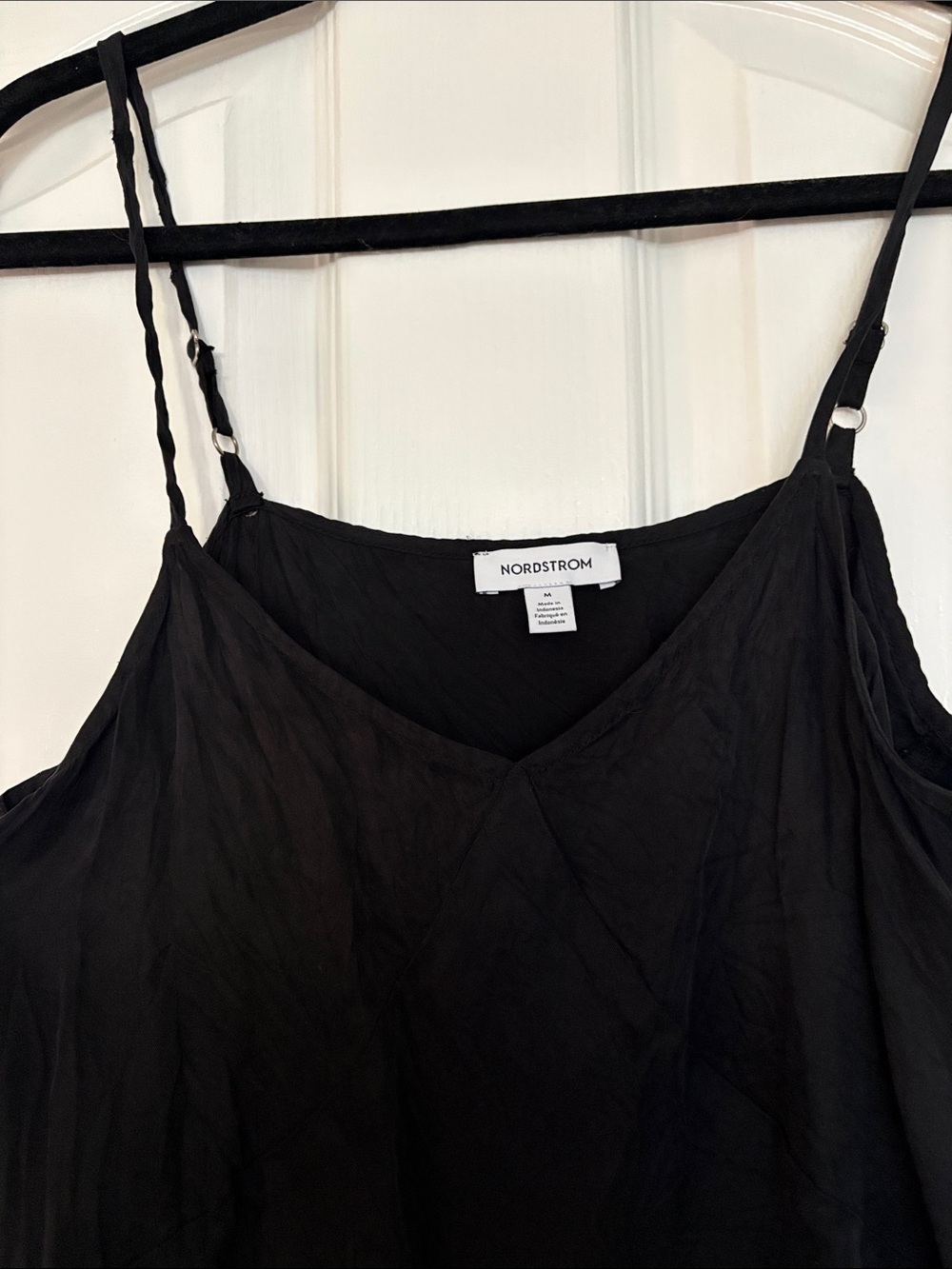 Nordstrom Black V-Neck Slip Midi Dress - Picture 3 of 3